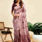 Dusty Rose Woven Silk Saree