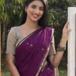 Dual Tone Purple Silk Saree Set