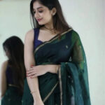 Wine Maroon Printed Party Saree