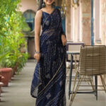 Deep Maroon Printed Traditional Party Saree